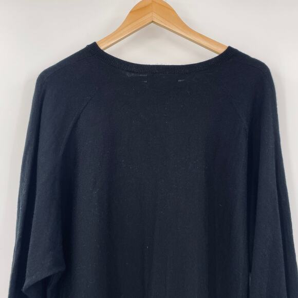 Banana Republic Telma Merino Wool Sweater Relaxed Long Sleeve Dolman Black XL - Picture 8 of 12